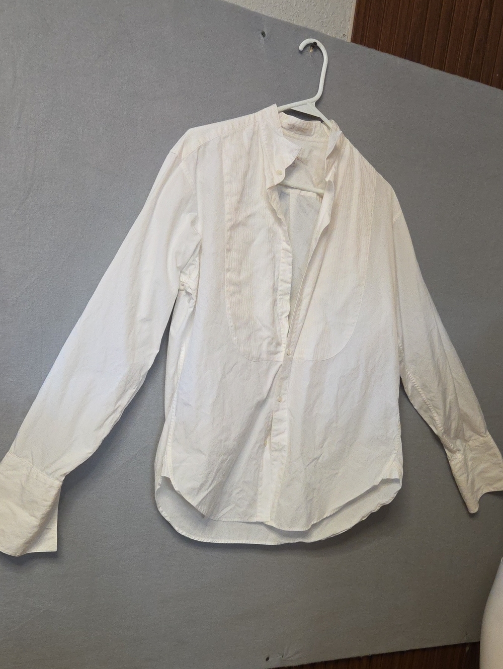 Vintage Sero Tuxedo Shirt White 100% Cotton 80s 2-Ply Broadcloth Bib Front  Size